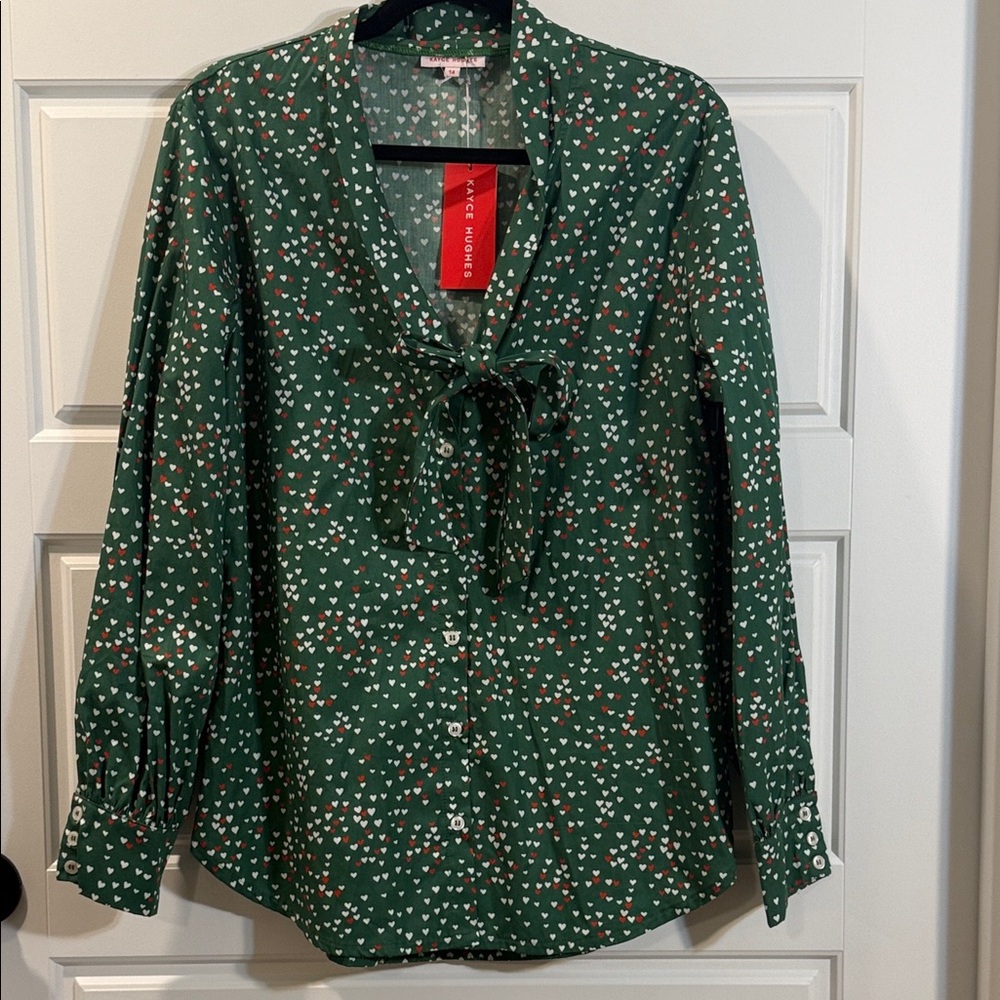 Kayce Hughes heart blouse size 14 NWT